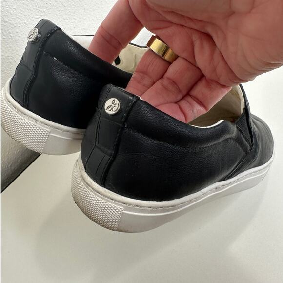 Sam Edelman Black Leather White Base Slip On Shoe 5 - Picture 14 of 15